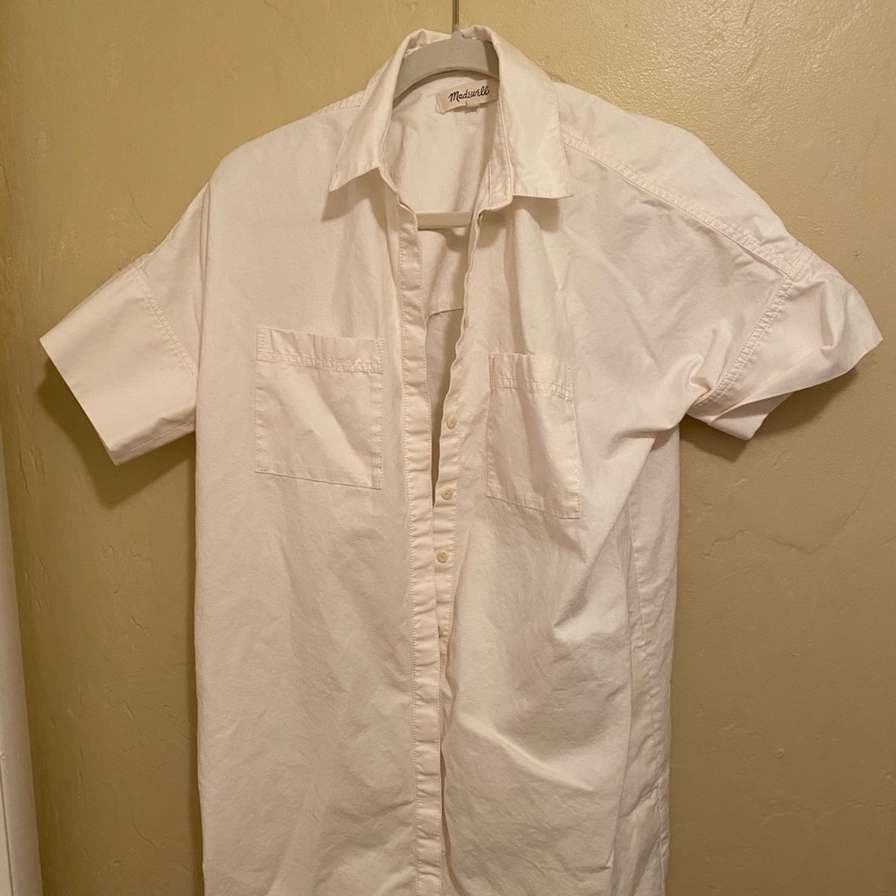 Madewell white shirt dress
